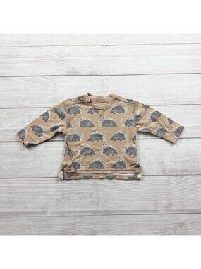 Apple Park Toddler Organic Bamboo-Cotton Top Hedgehog Print Shirt 12-18 Months